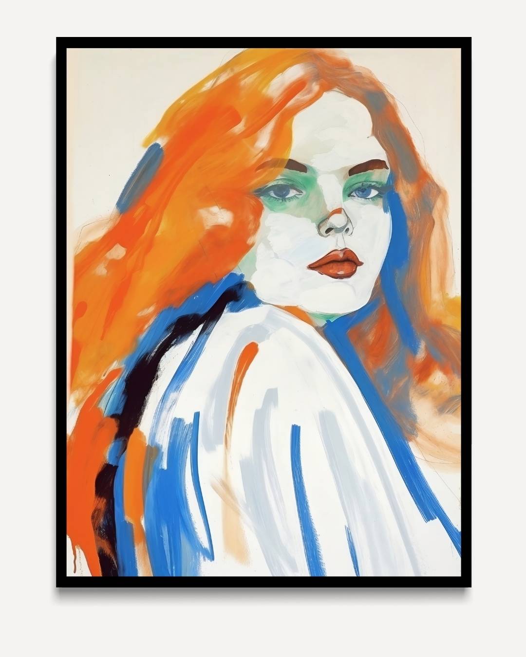 Schets van een vrouw met oranje haar