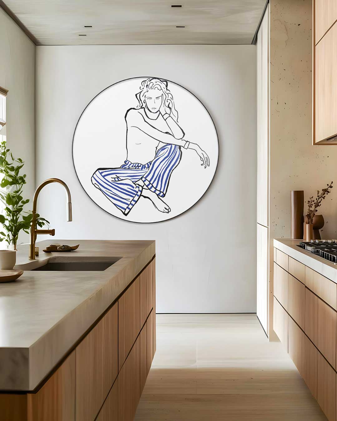 Moderne Vrouw Muurcirkel-WallArtistic