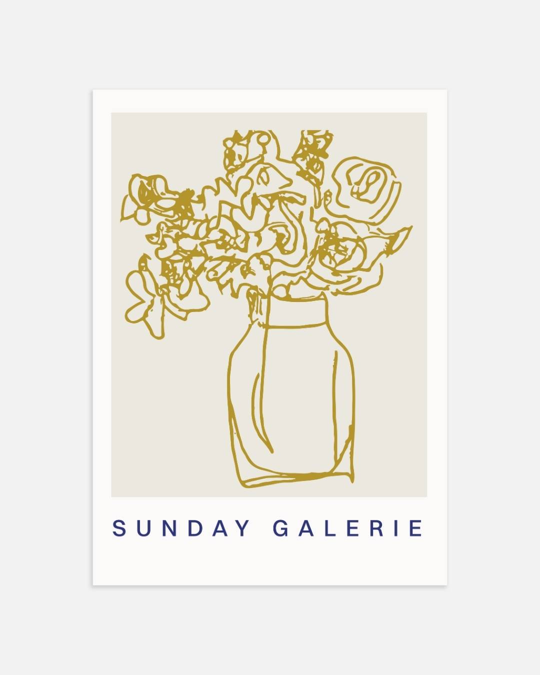Gele bloemenvaas Poster