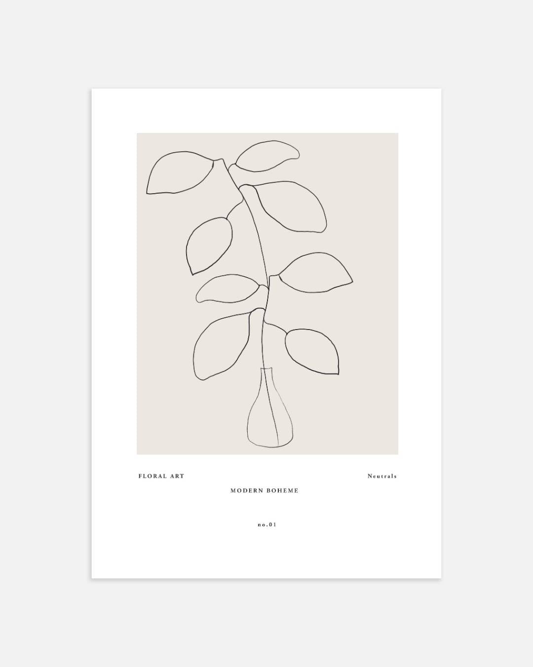 Neutrale botanische kunst Poster