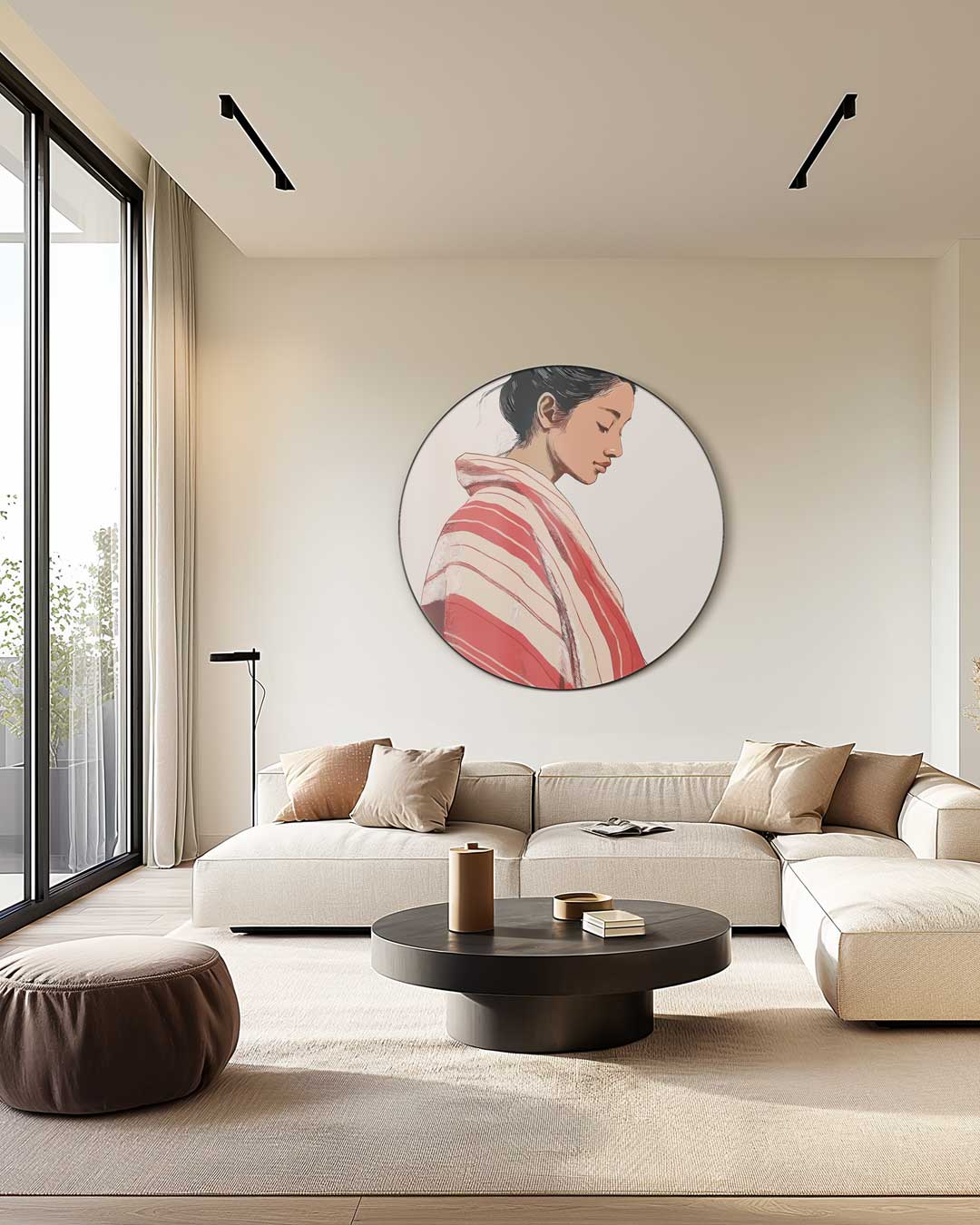 Stijlvolle Zen Portret Muurcirkel-WallArtistic