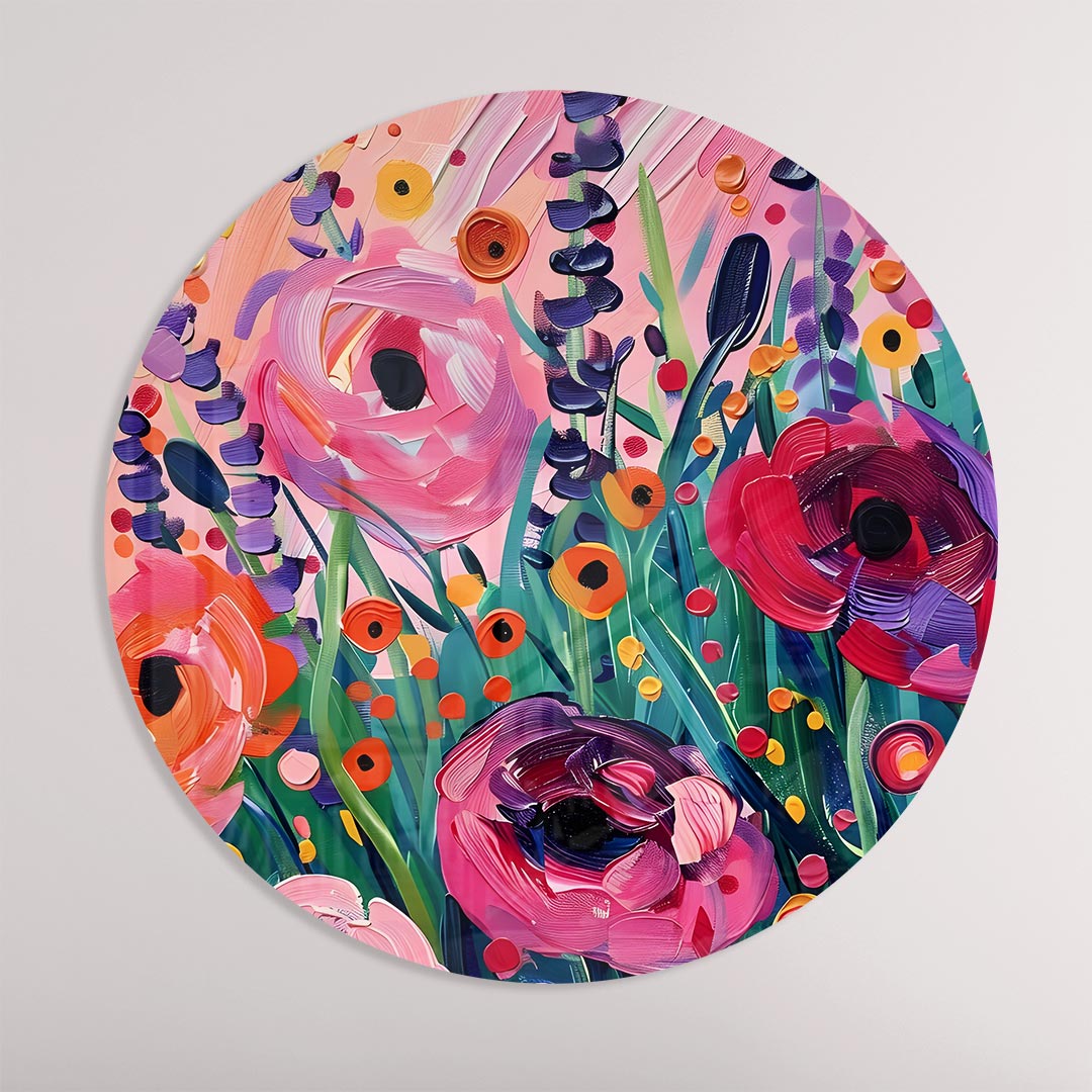 Bloemrijke Muurcirkel-WallArtistic