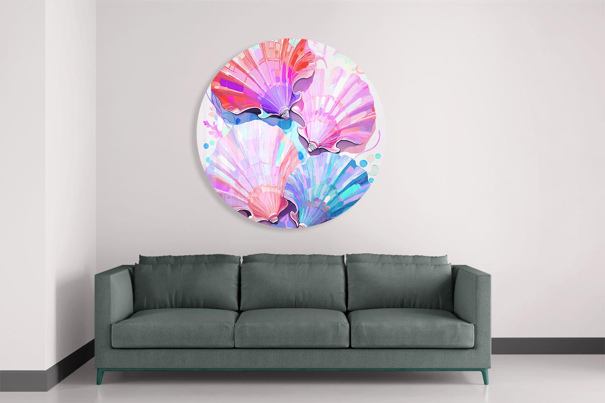 Kleurrijke Schelpen Muurcirkel-WallArtistic