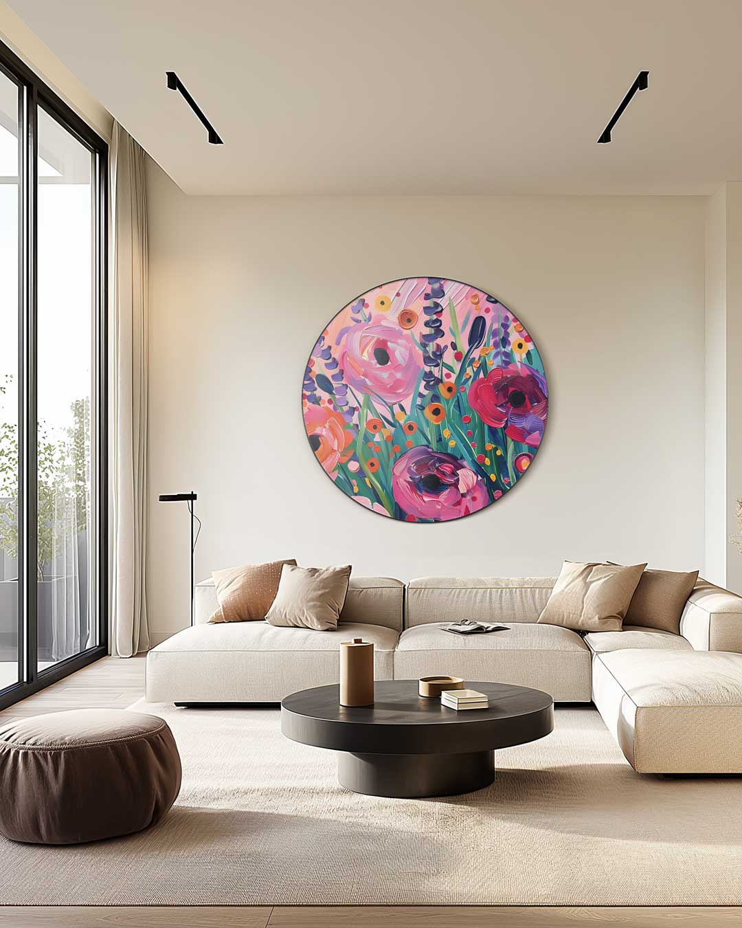 Bloemrijke Muurcirkel-WallArtistic