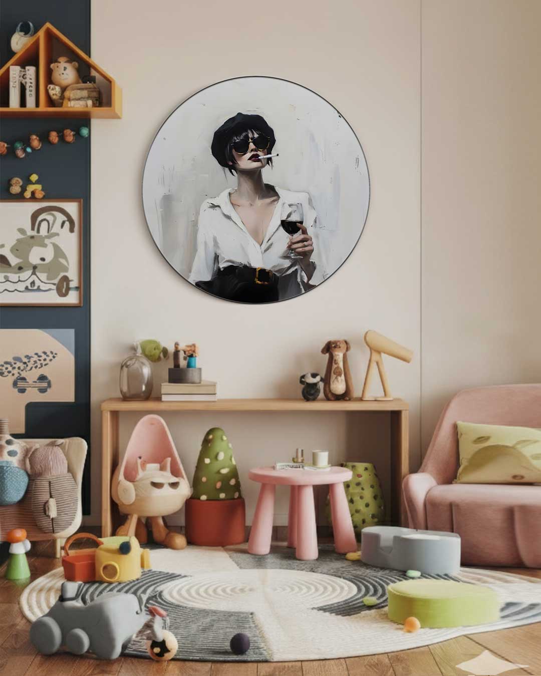 Stijlvolle Dames Muurcirkel-WallArtistic