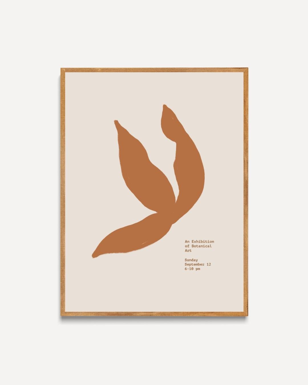 Bruine abstracte bladeren Poster
