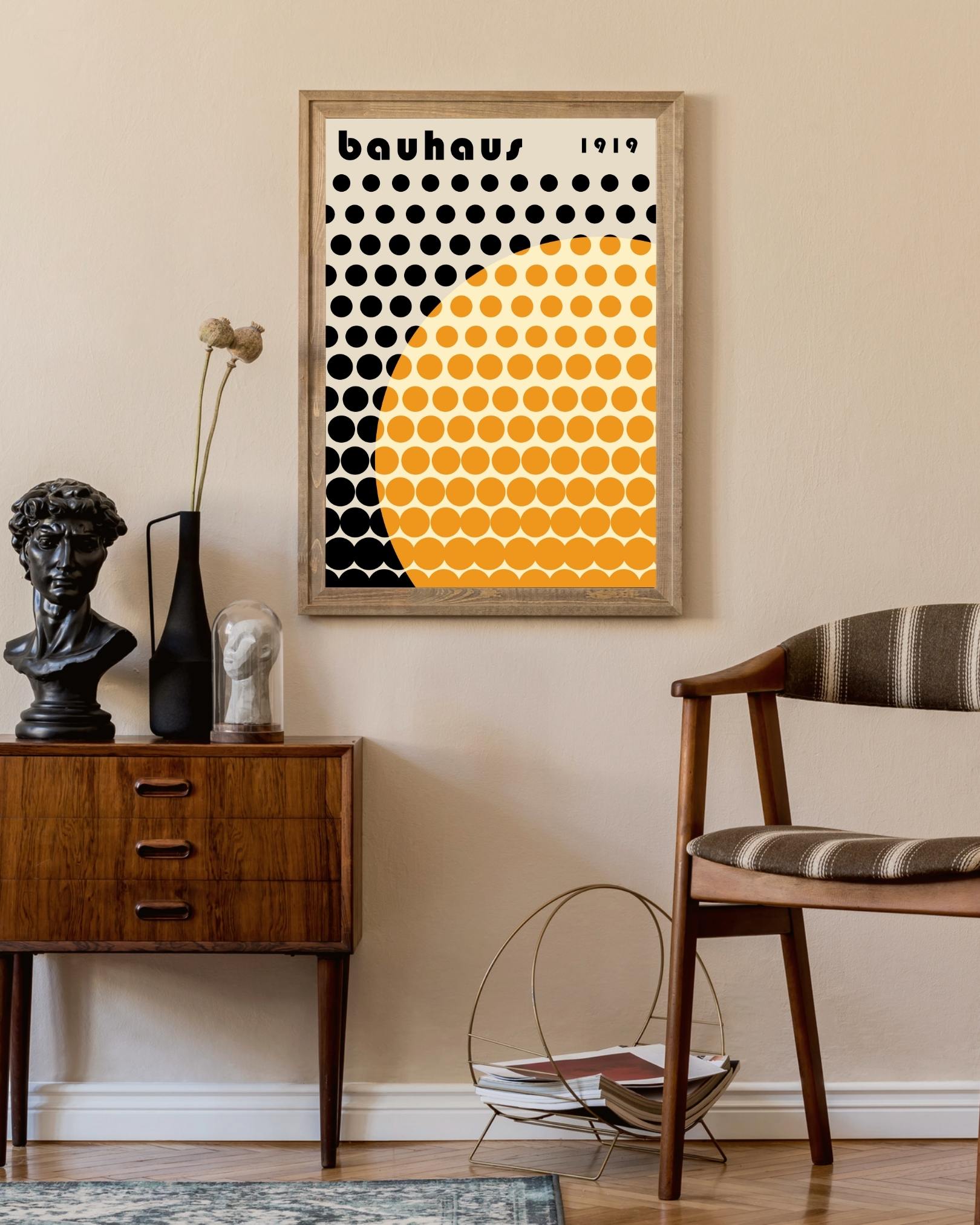 Zwart & geel cirkel Poster