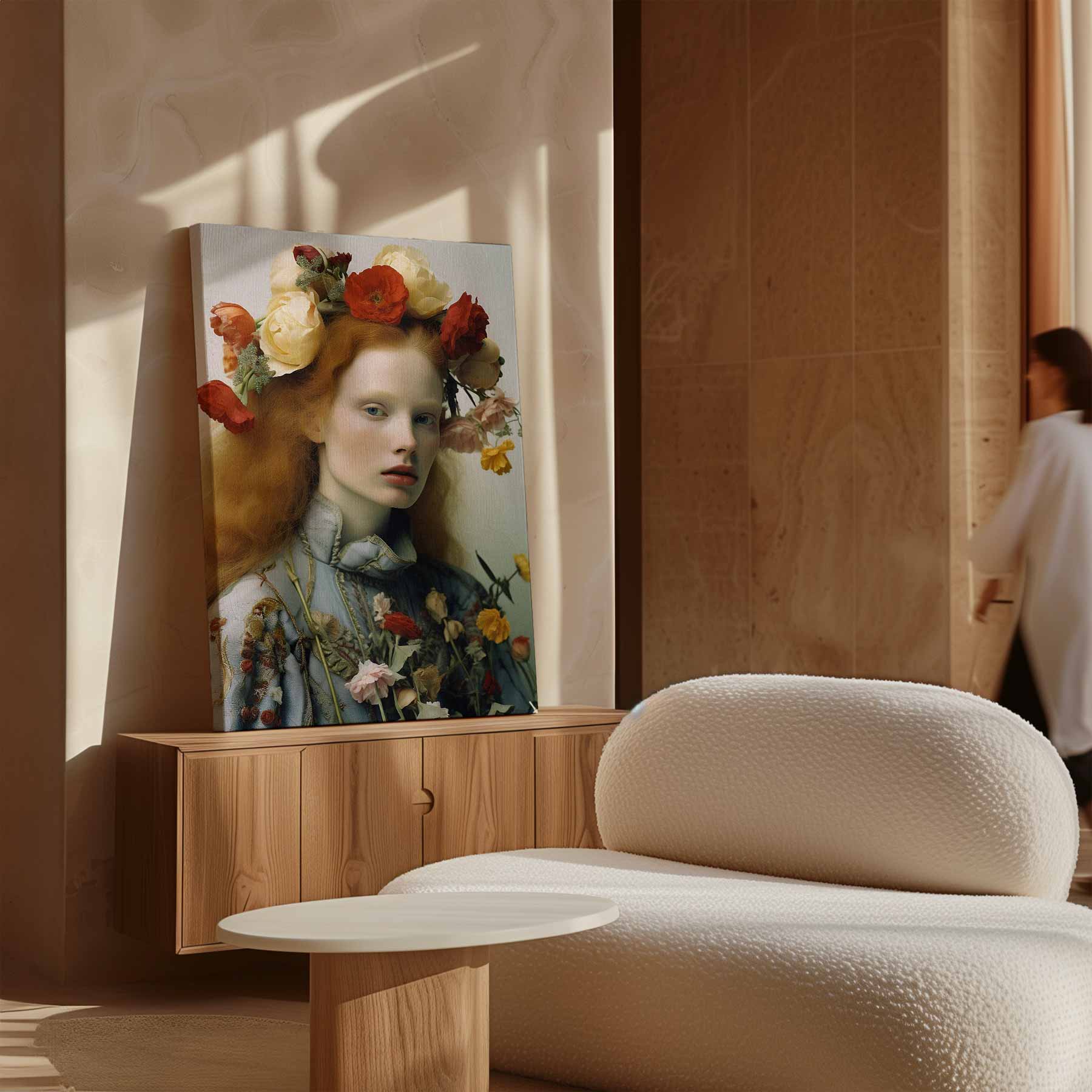 Portret met bloemenkroon I