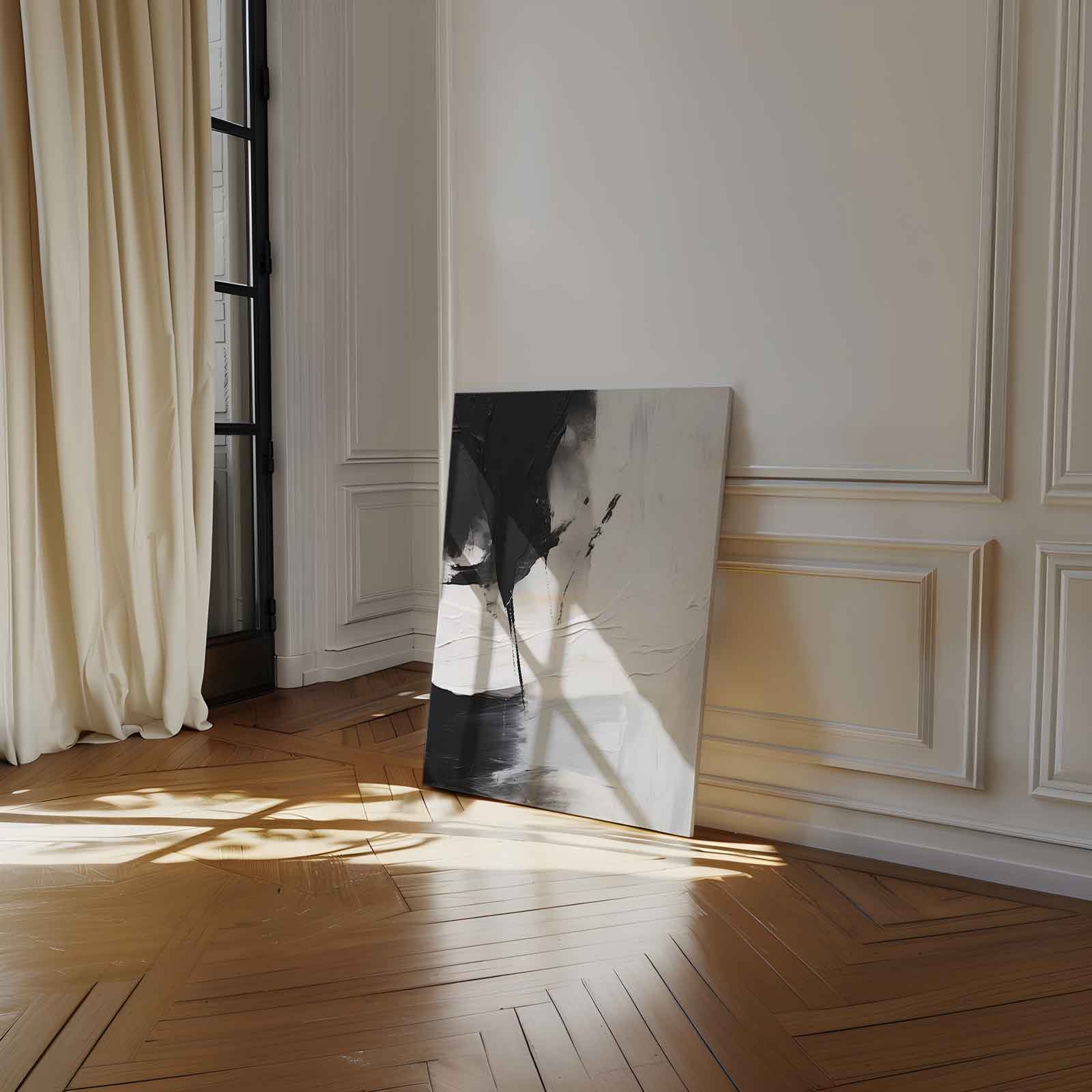 Abstract contrasterende vlakken in zwart en wit