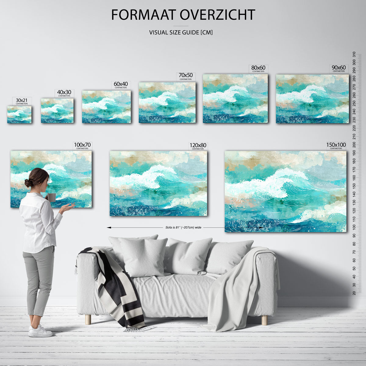 Golven in turquoise Poster