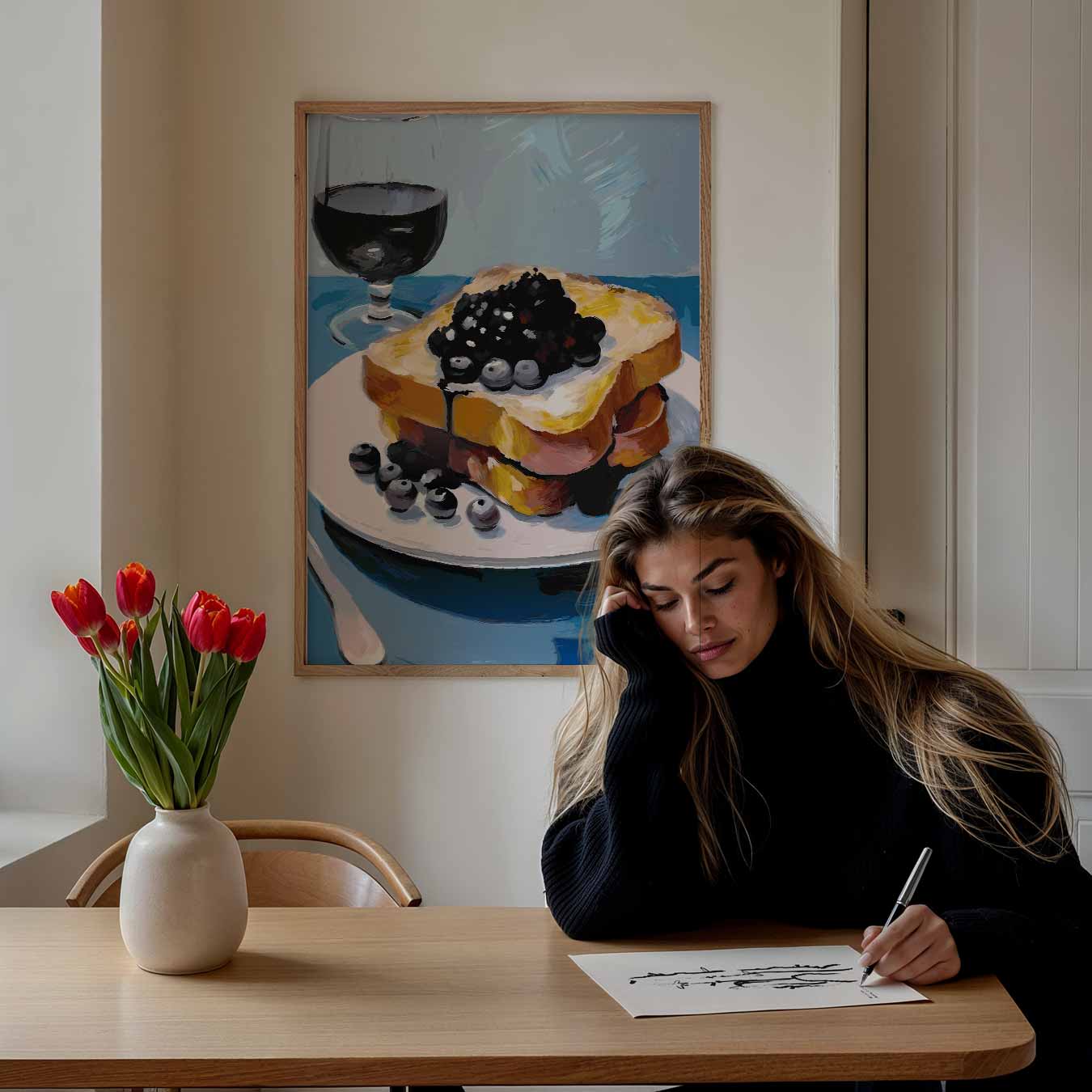 Luxe Franse Toast Koffiehuis Poster-WallArtistic