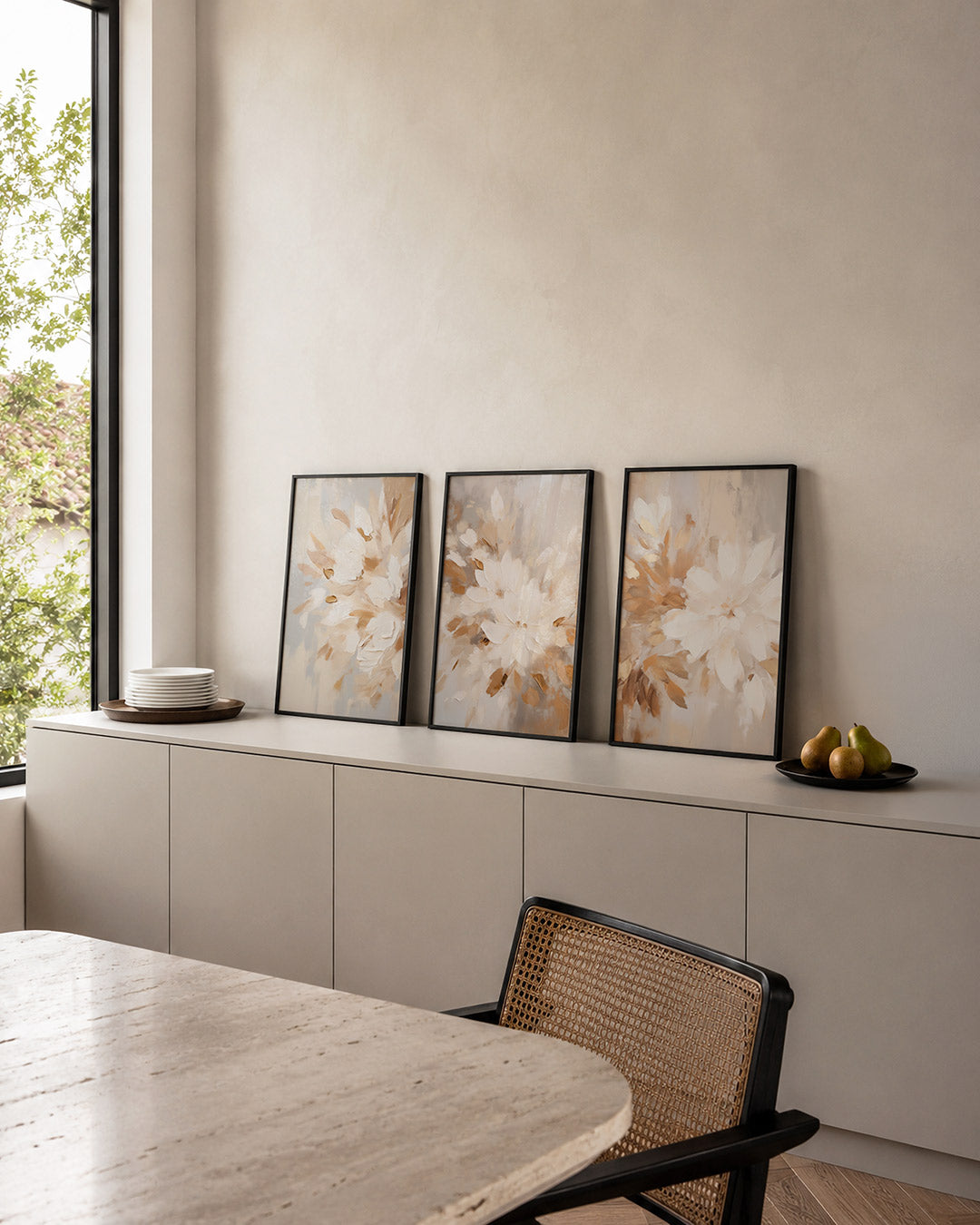Zachte bloemenvormen Posterset