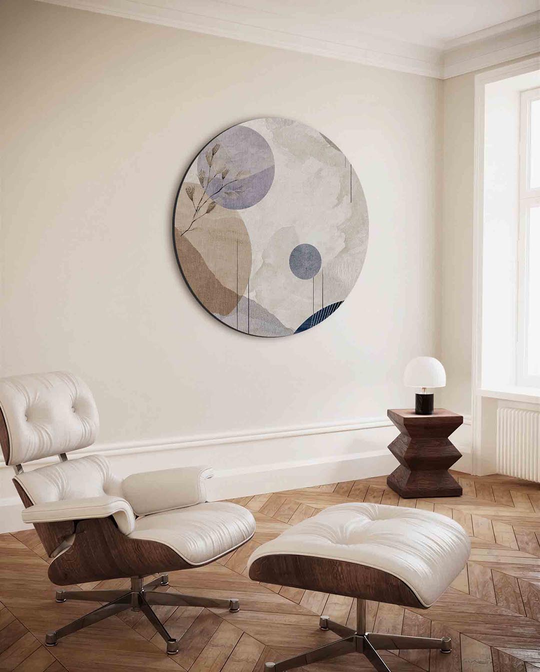 Abstracte vormen en takken Muurcirkel