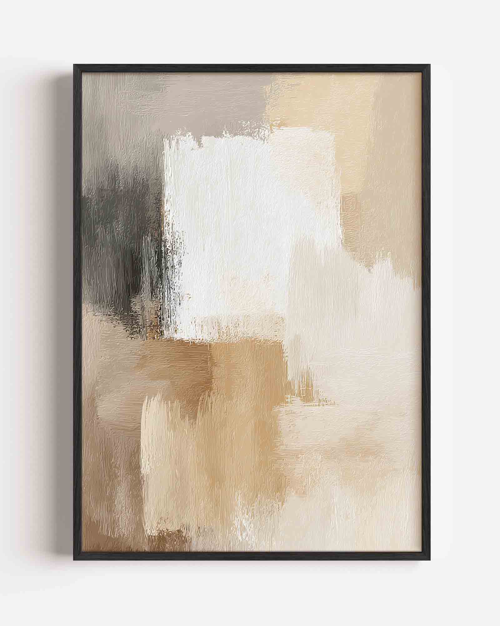 Abstracte beige en grijze Poster
