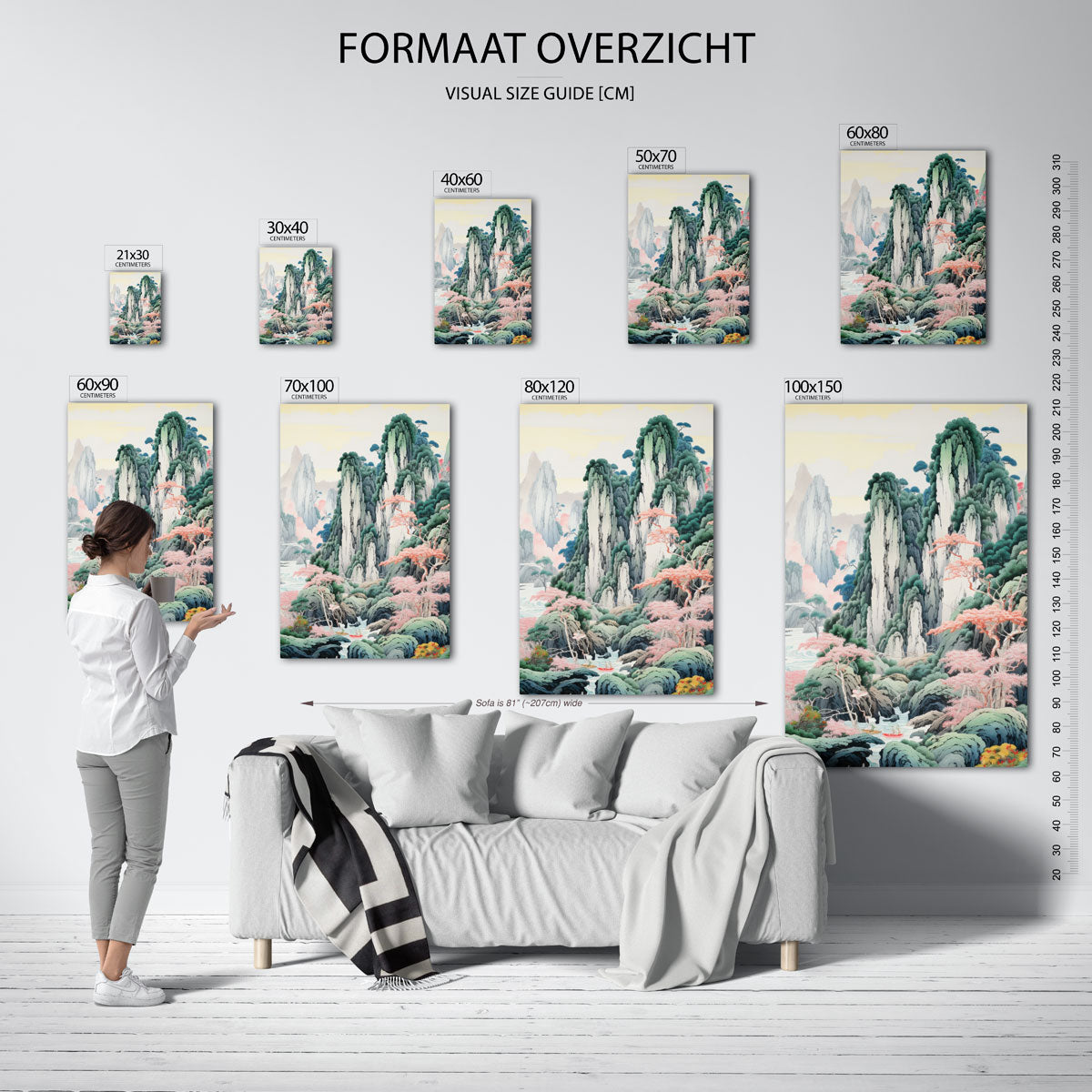 Bergen en bomen Poster