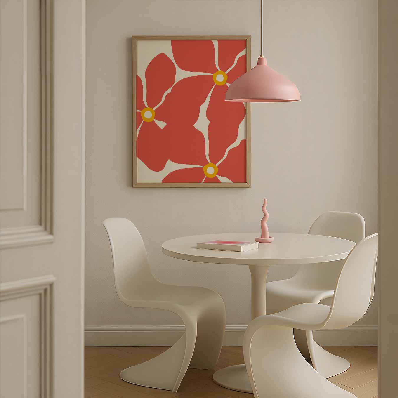 Bloemenpracht in Koraal Poster-WallArtistic
