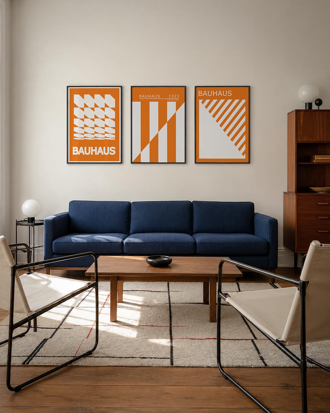 Oranje vlakritme Posterset