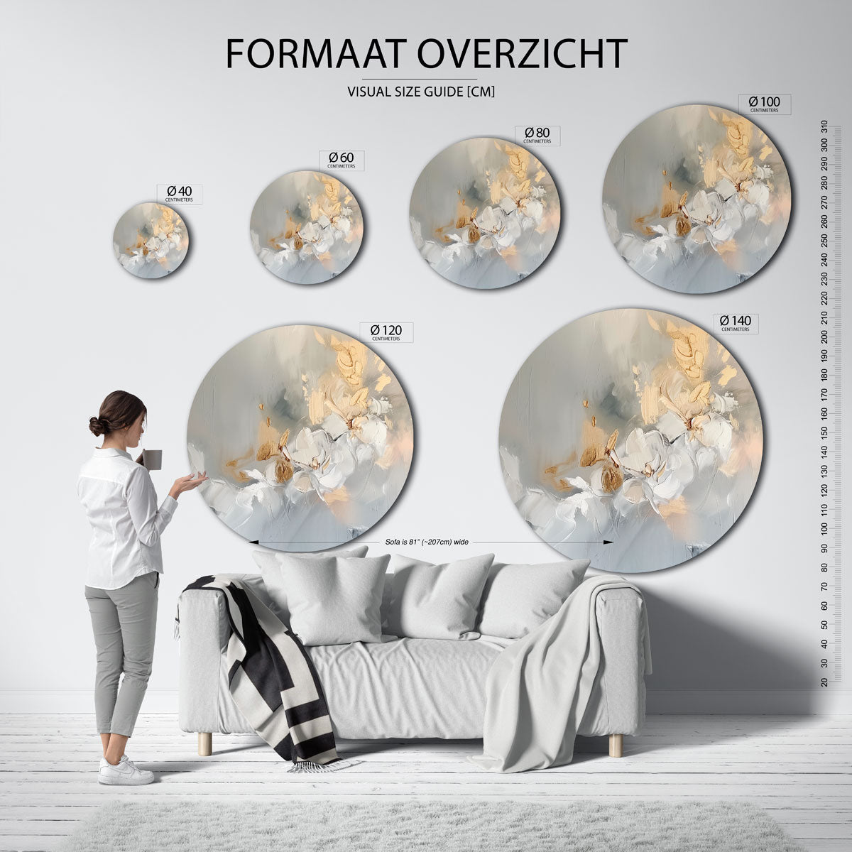 Bloemmotief Muurcirkel
