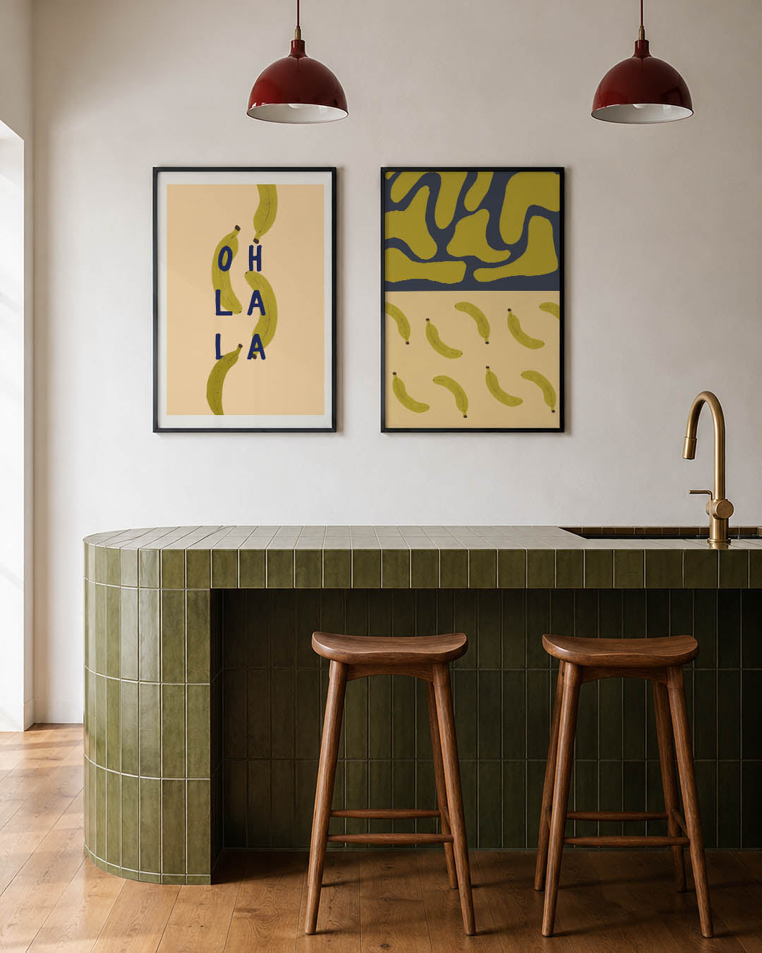 Speelse bananenletters Posterset