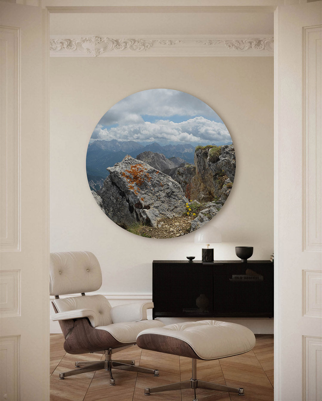 Berglandschap met rotsen Muurcirkel
