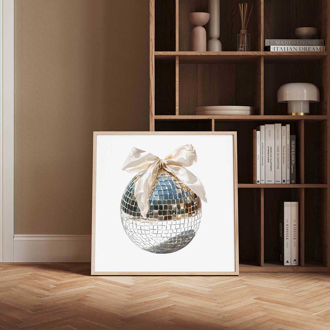 Disco bal met strik Poster