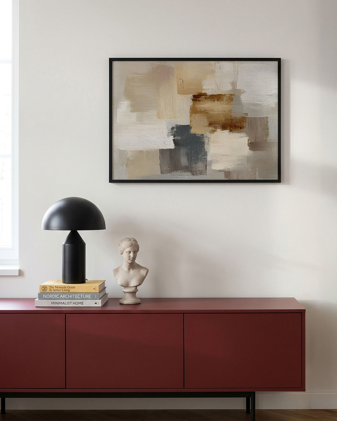 Abstracte beige en grijze vlakken Poster