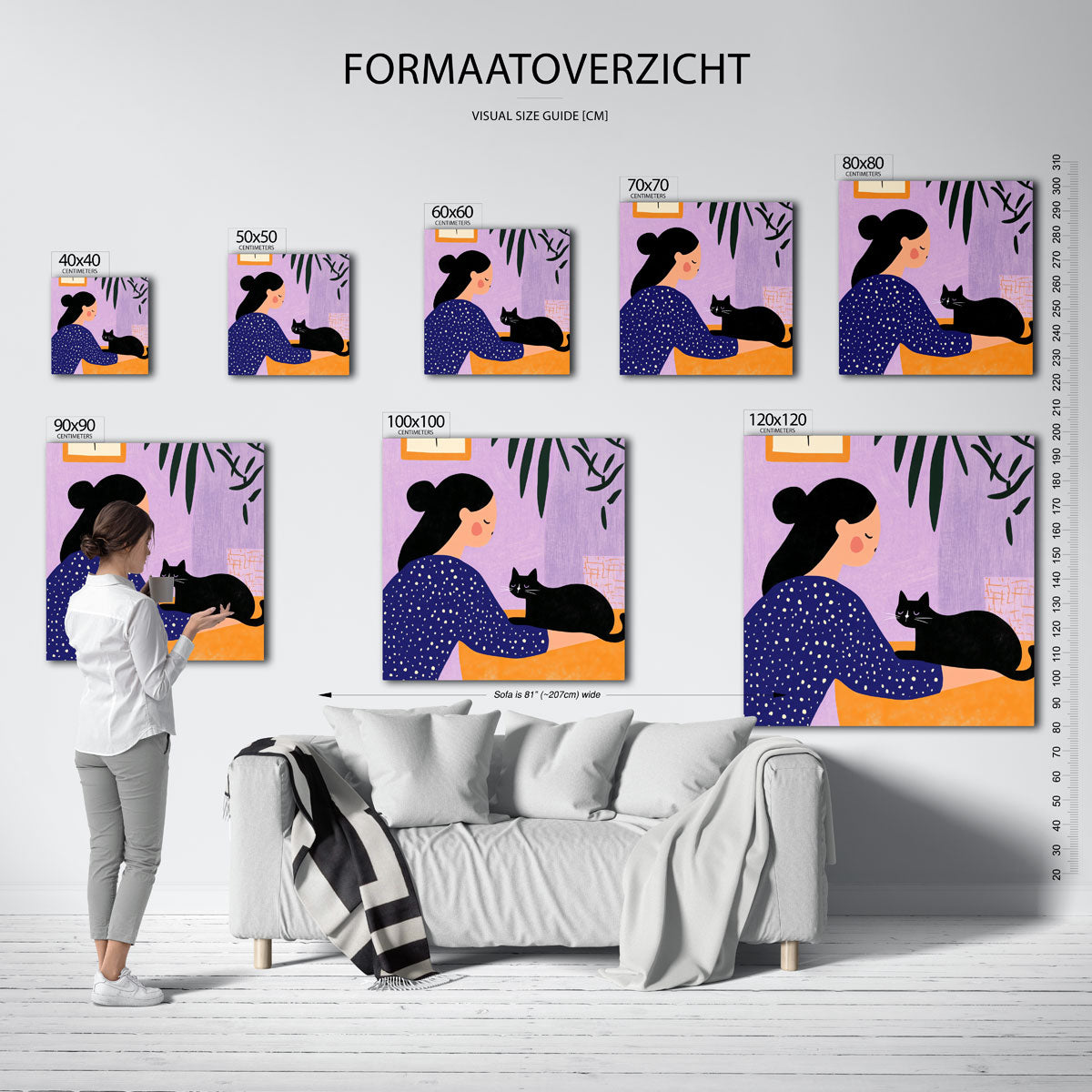 Vrouw met kat Poster