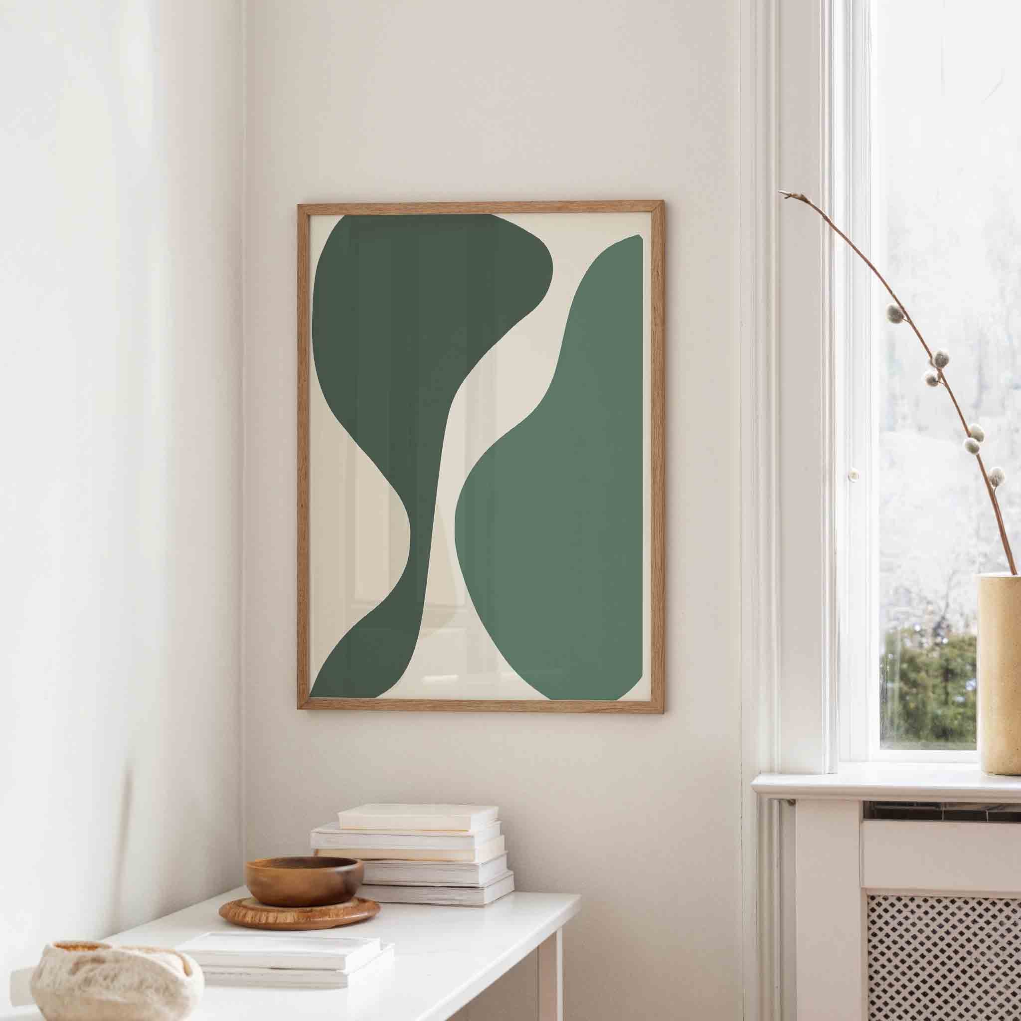 Abstracte groene vormen Poster
