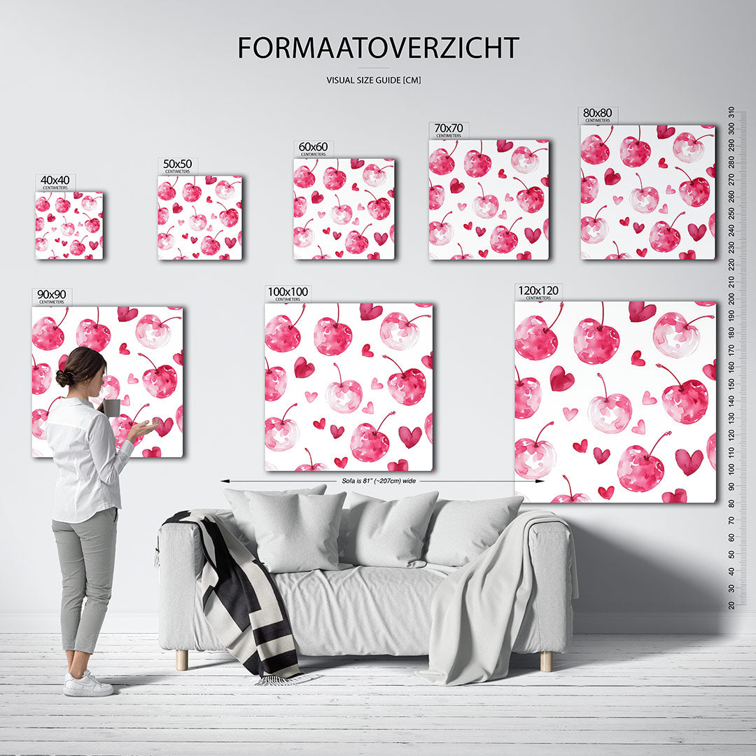 Fruit en hartjes Kunstwerk