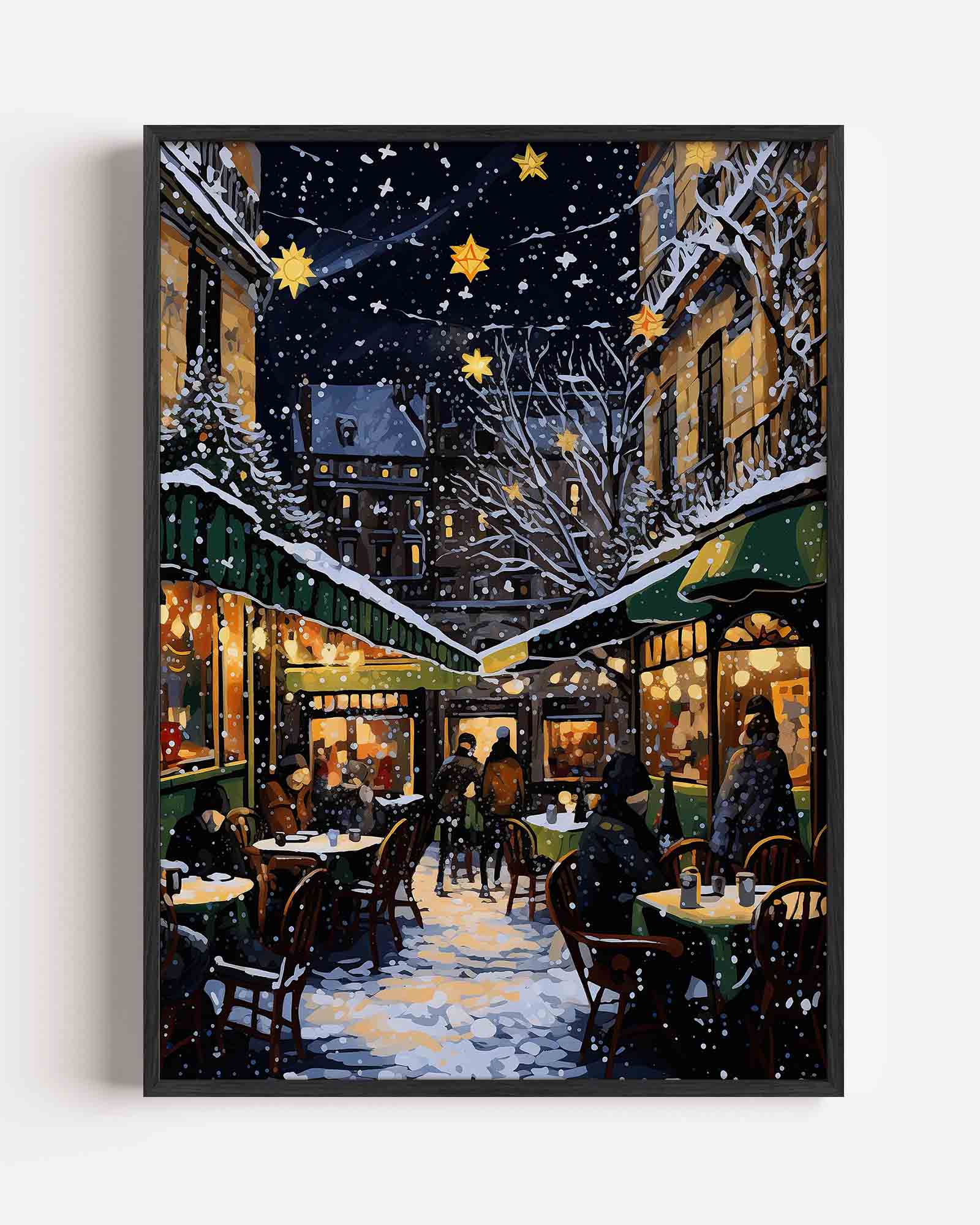 Winteravond terras Poster