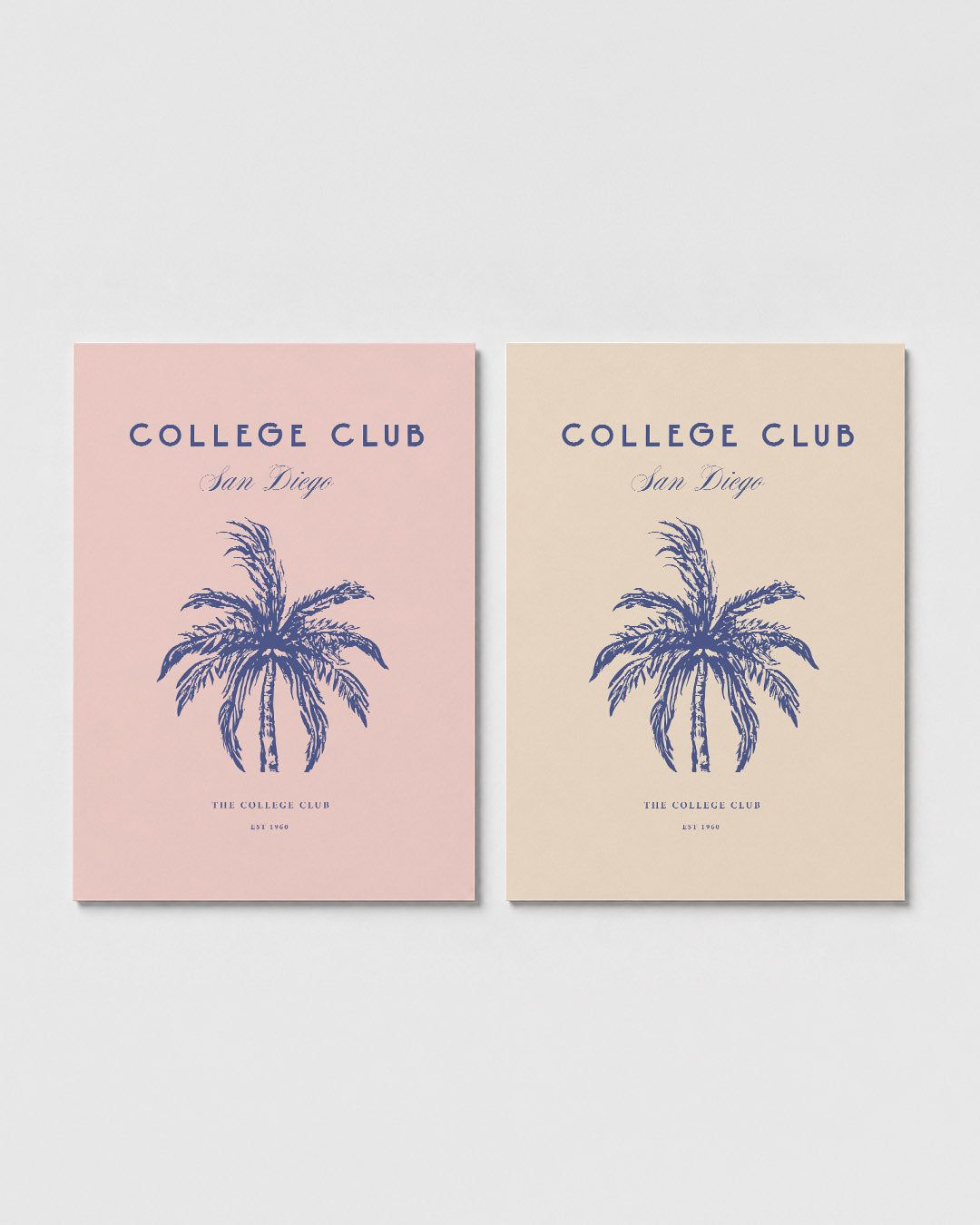 Palmbomen en pastel Posterset