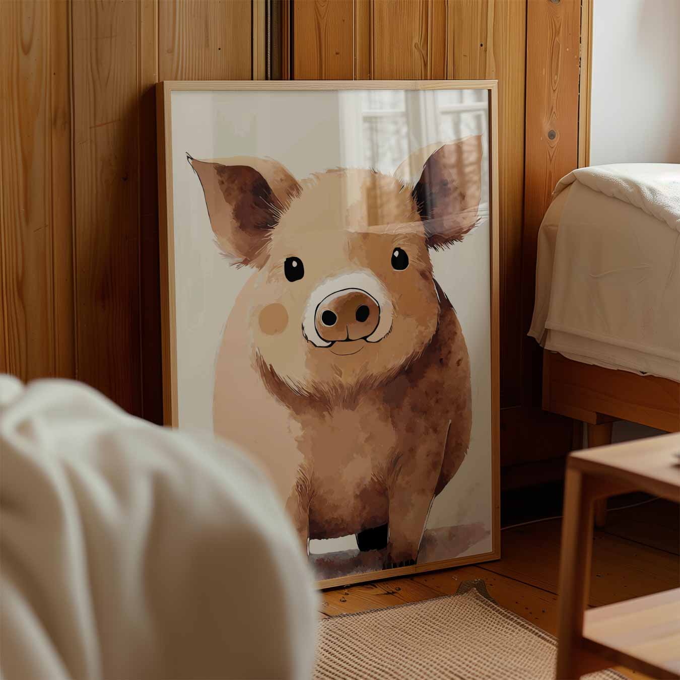 Schattige Varkensvriend Poster-WallArtistic