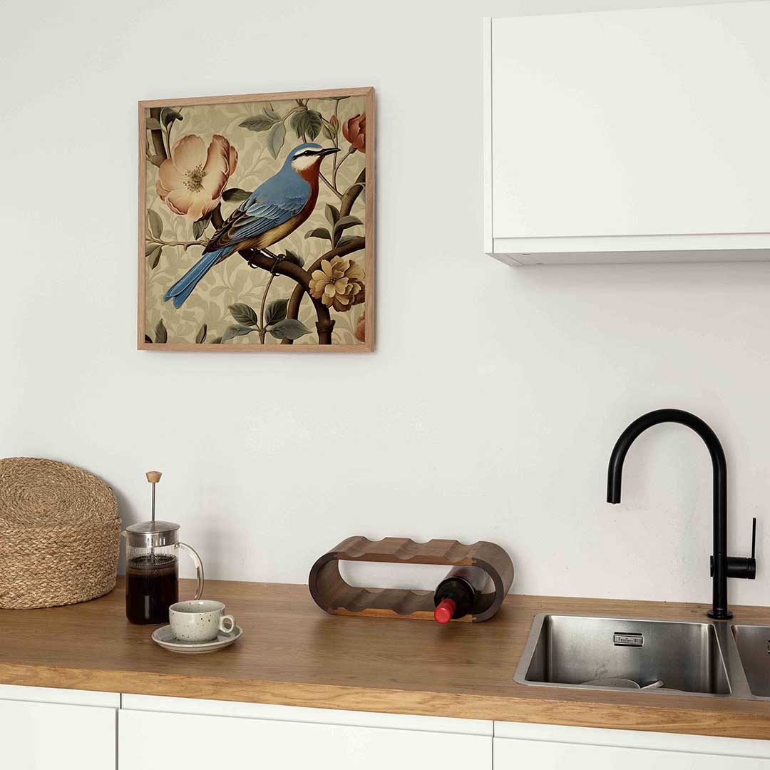 Vogel en bloemen Poster