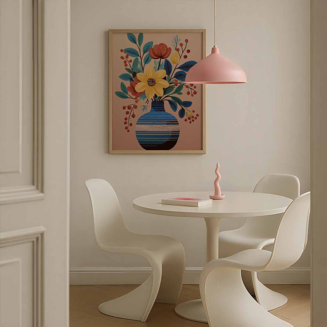 Bloemenpracht in Blauwe Vaas Poster-WallArtistic