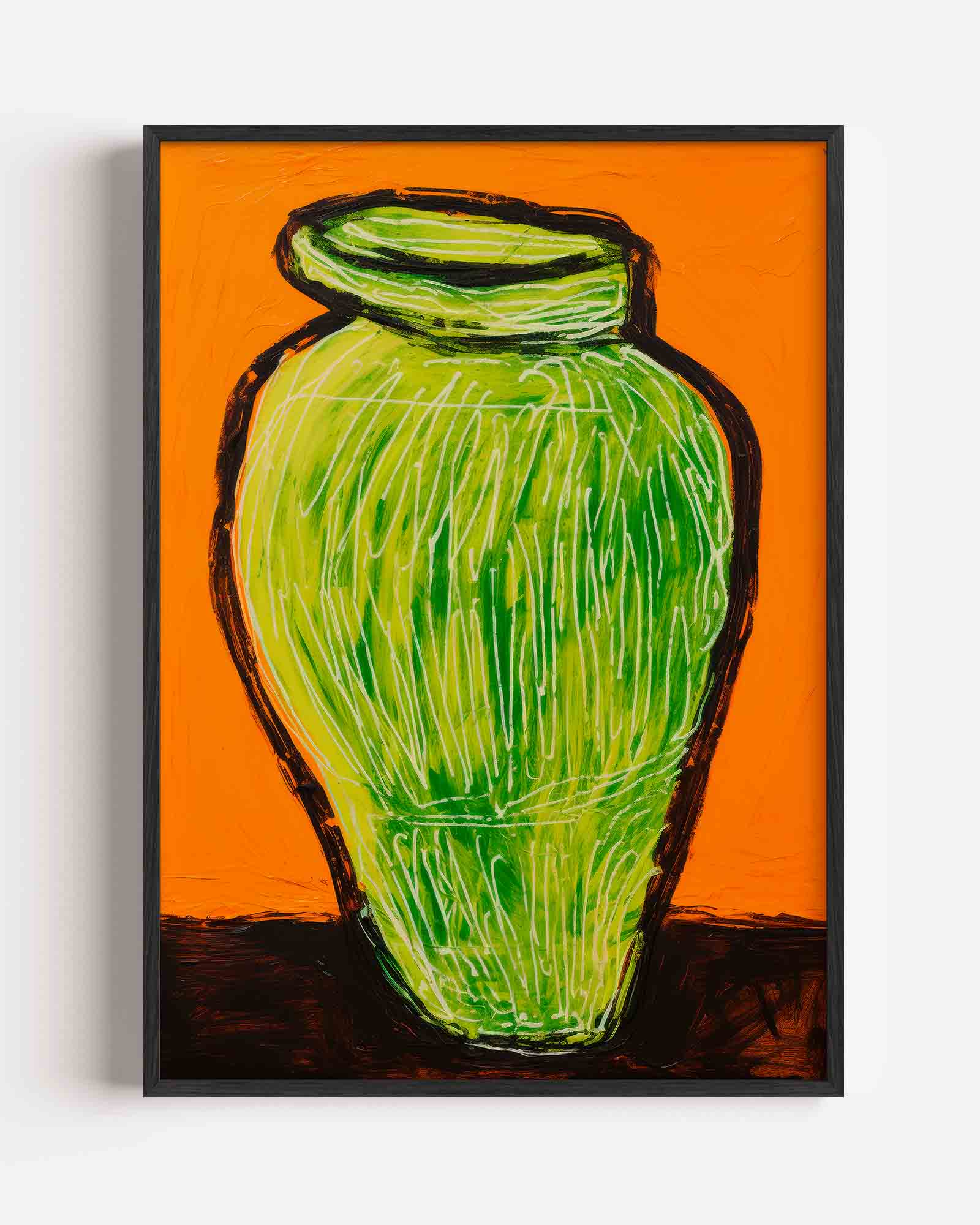 Groene vaas Poster