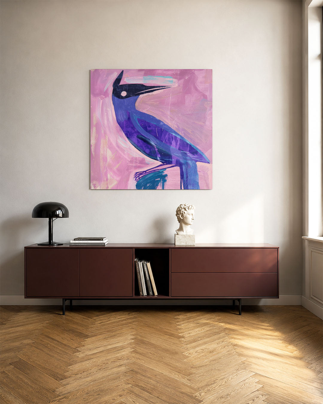 Vogelsilhouet met kleuren Kunstwerk