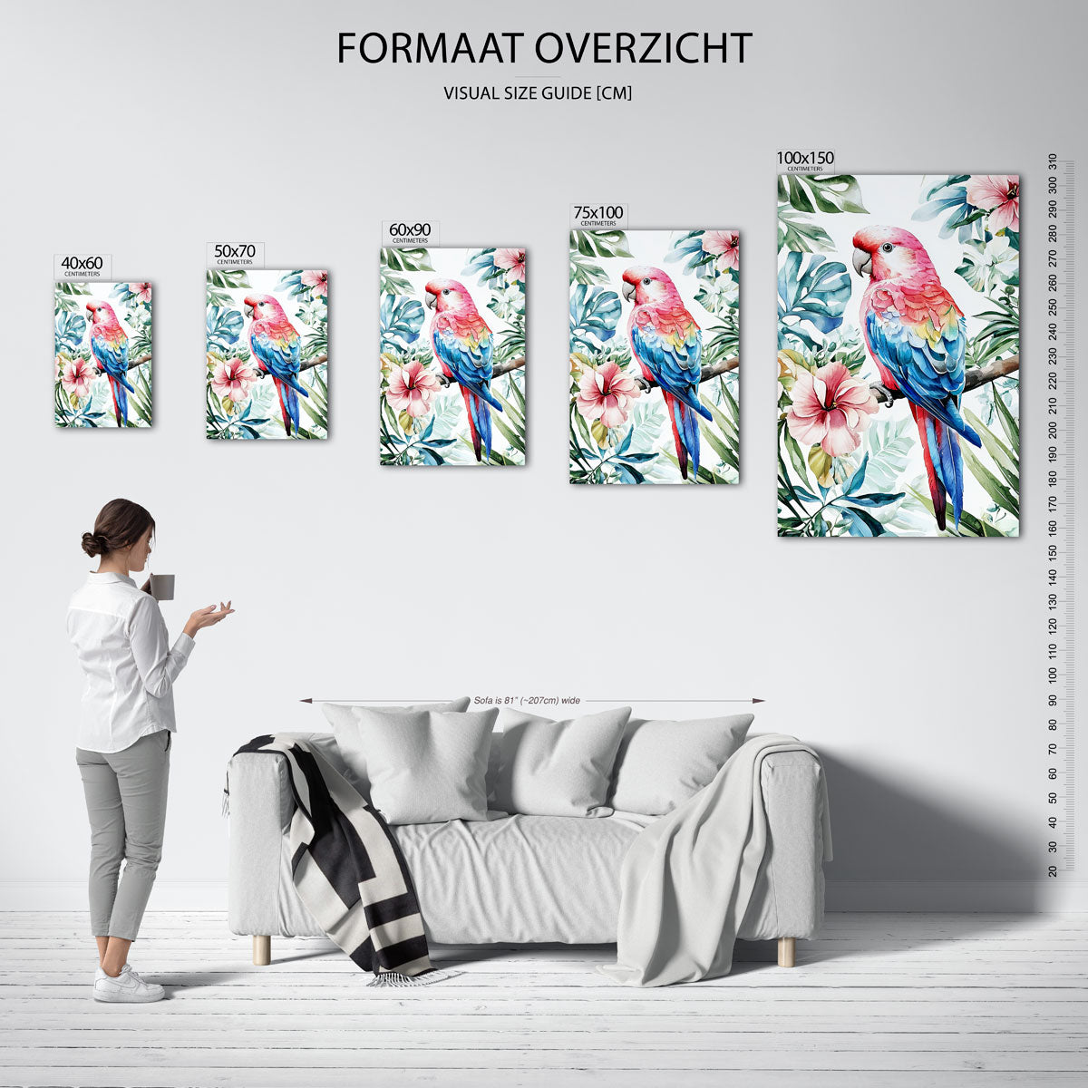 Vrolijke papegaai Kunstwerk