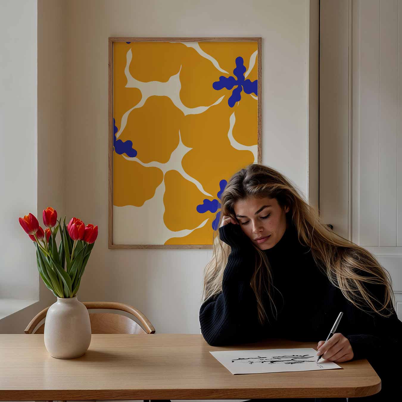 Bloemrijke Fantasie Poster-WallArtistic
