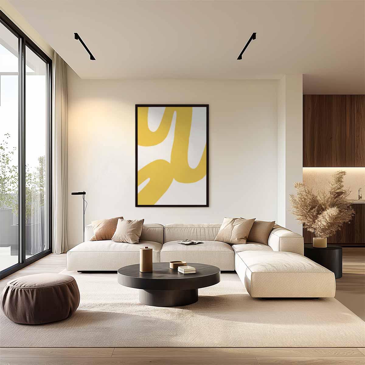 Zonnige Abstracte Streken Kunstwerk-canvas-dibond-plexiglas-wanddecoratie-WallArtistic
