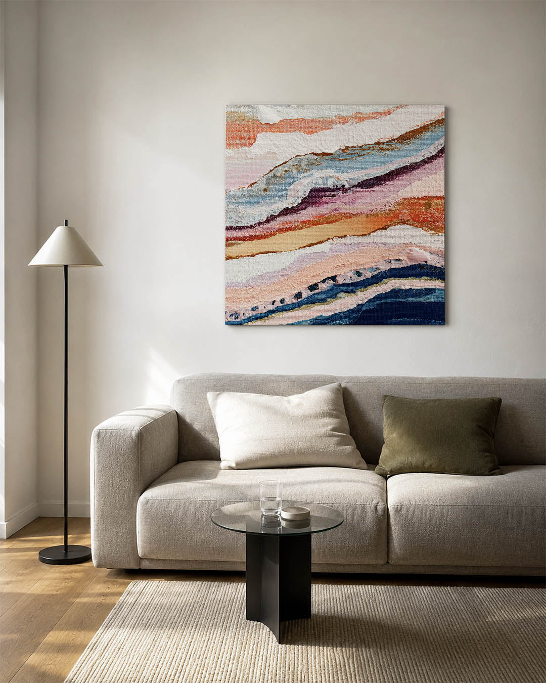 Gelaagde kleurencompositie Kunstwerk