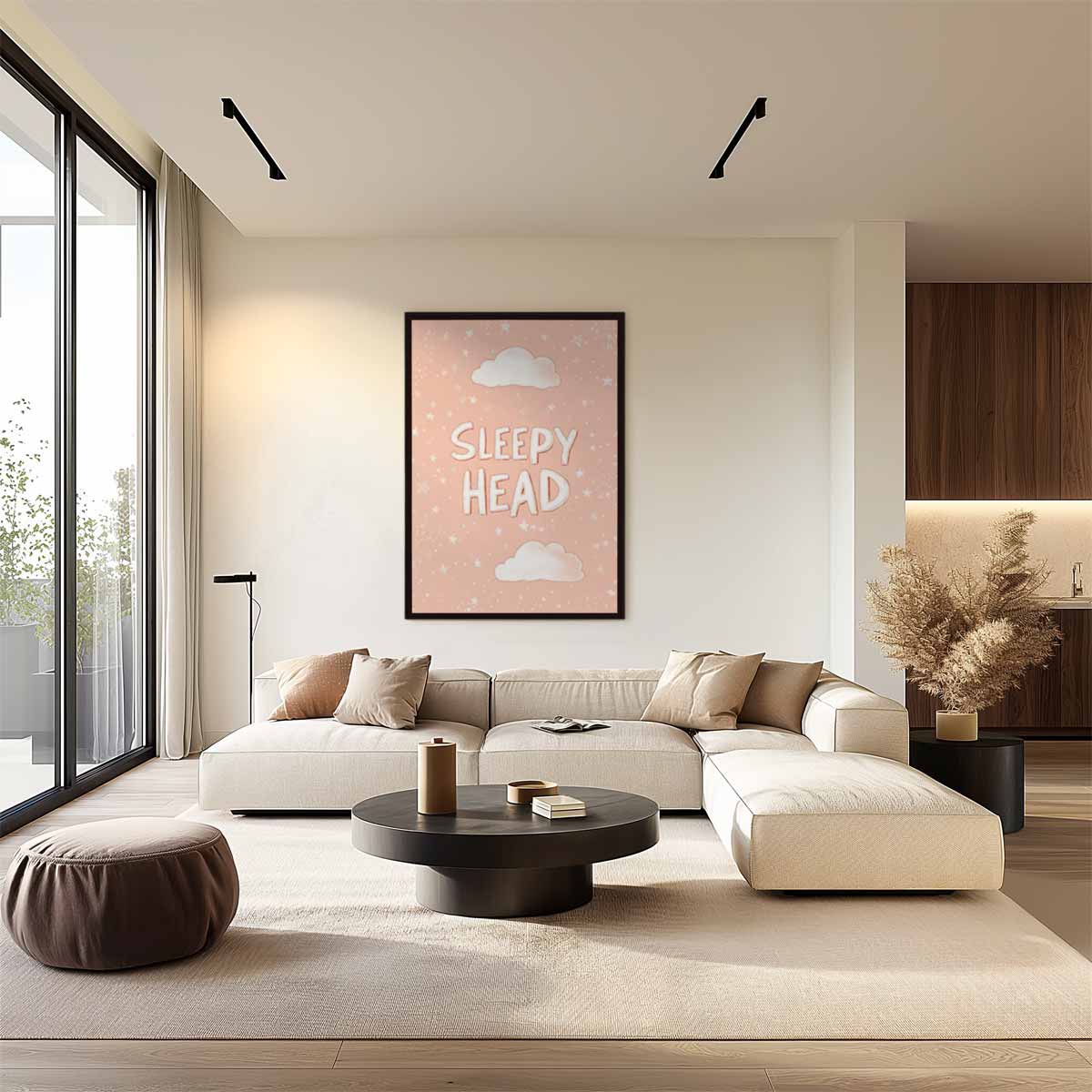Dromerige Wolken en Sterren Poster Kunstwerk-canvas-dibond-plexiglas-wanddecoratie-WallArtistic