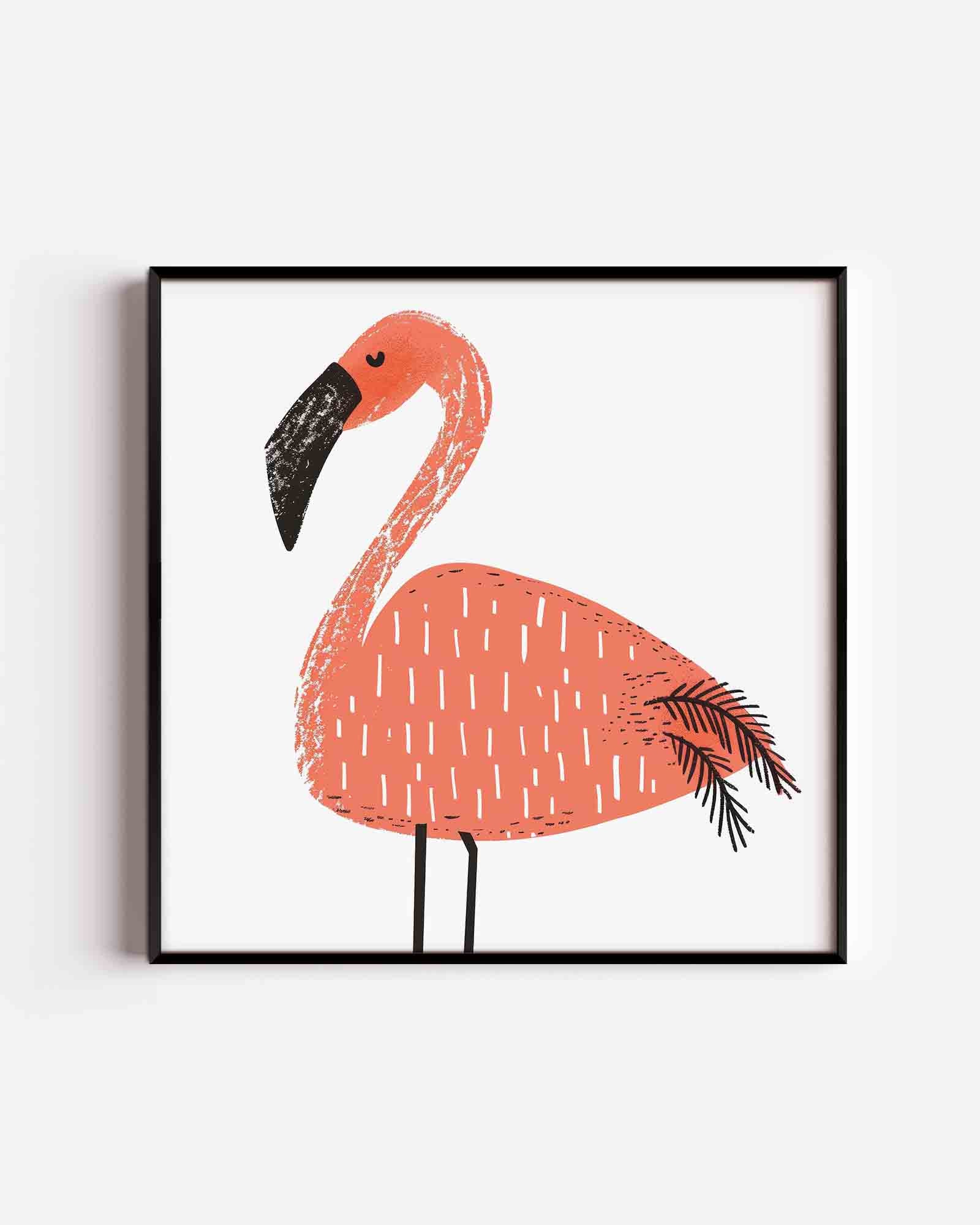 Flamingo illustratie Poster