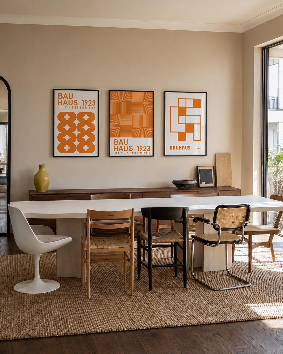 Oranje vormenspel Posterset