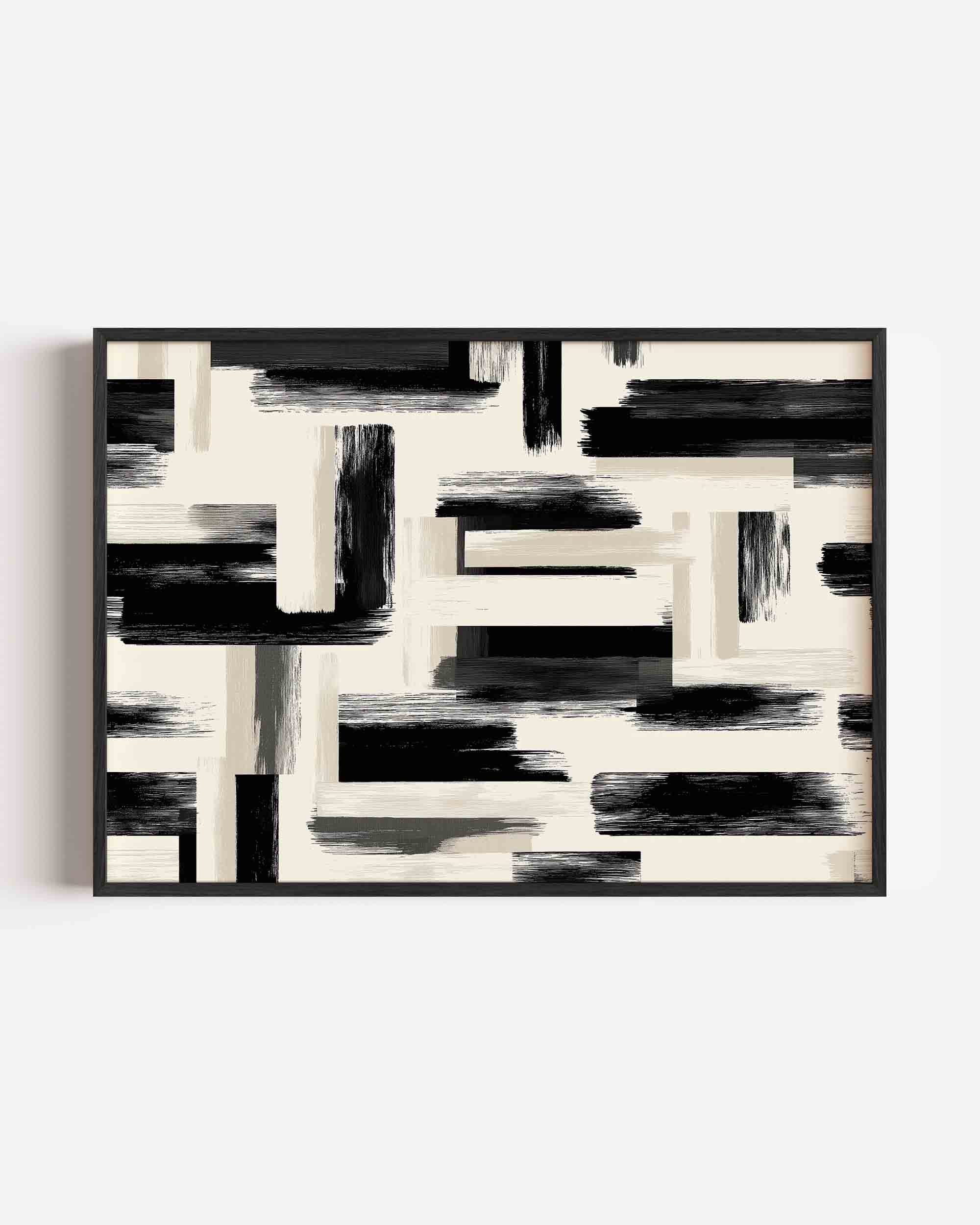 Abstracte penseelstreken Poster