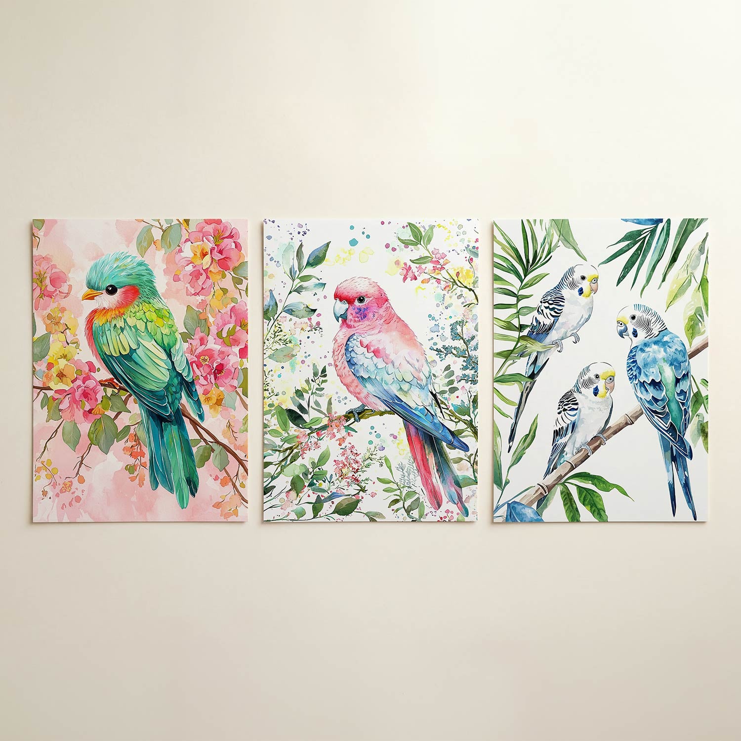 Vogel en bloesem Posterset