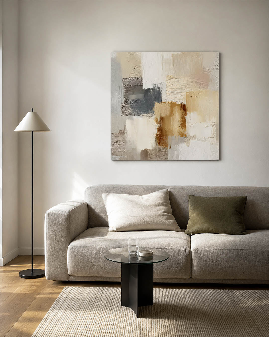 Neutrale kleurencompositie Kunstwerk