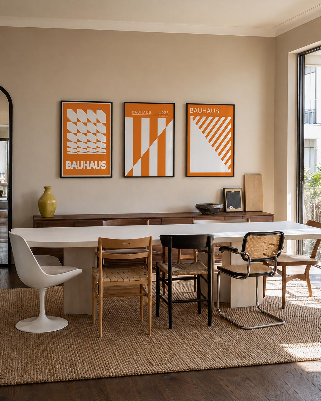 Oranje vlakritme Posterset