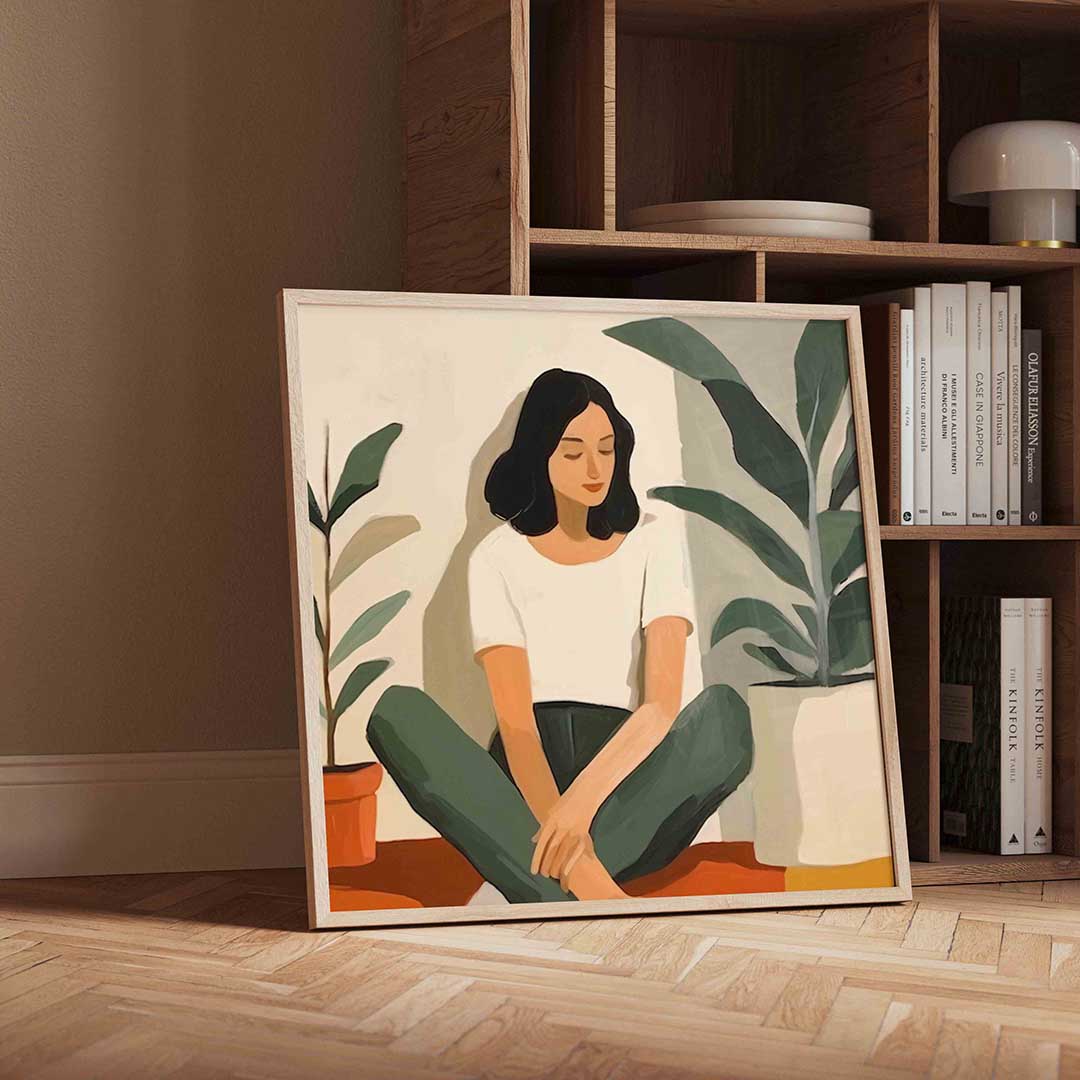 Vrouw met planten Poster