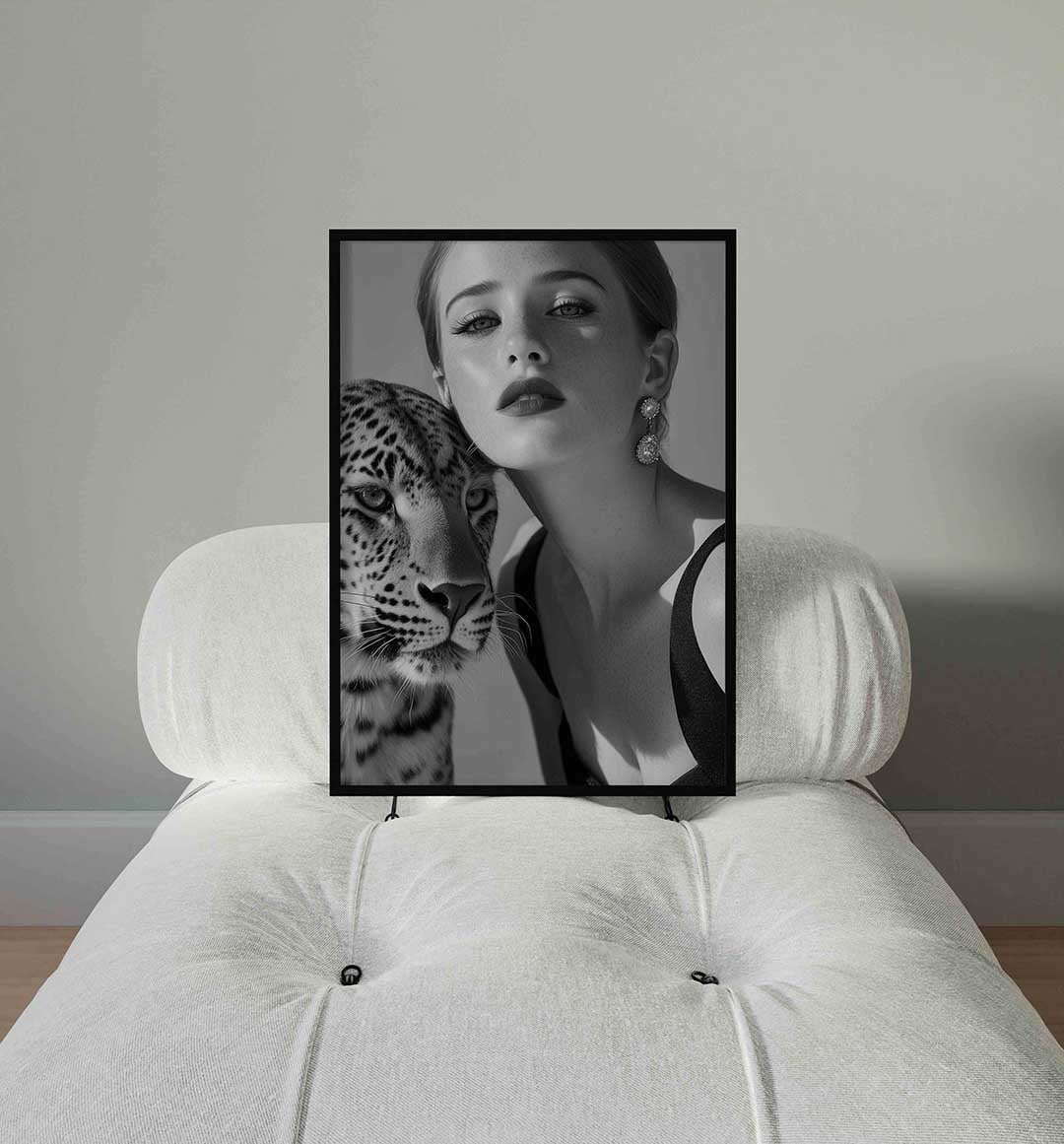 Portret met luipaard Poster