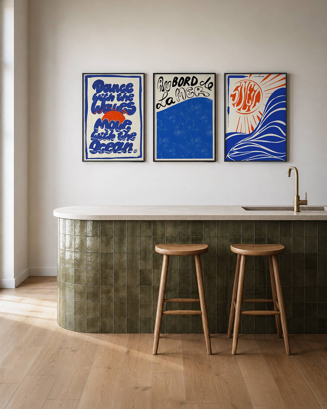 Golvend lijnenspel Posterset